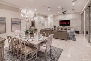 Dining & Living with 80in HDTV