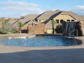 Two Community pools, heated year round at 88 degrees, two large gorgeous hot tub