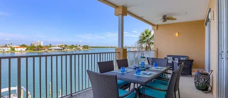 Enjoy Gorgeous Views as You Dine or Relax on the Private, Covered Balcony