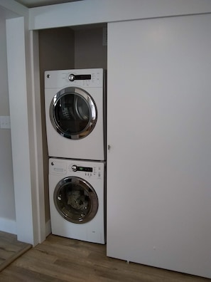 Stack washer and dryer