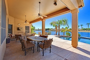Relax on the patio and enjoy the lake view