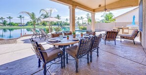 Imagine relaxing on the patio while enjoying your drinks and views.