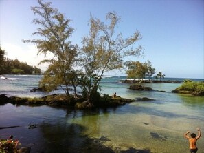 carlsmith beach park, right downstairs