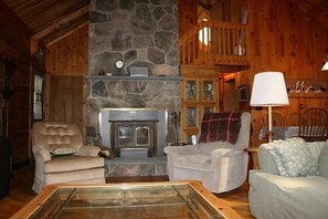 get cozy by the fireplace on cool nights