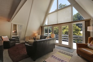 This house is a Massanutten gem with cool angles & loft. 