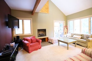 Living room at Forest Rim Condo in the heart of Waterville Valley, NH