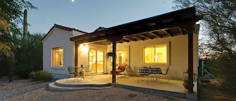 Backyard porch for enjoying bird watching and wildlife