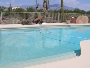 View of the Catalina Mountains from the pool area.