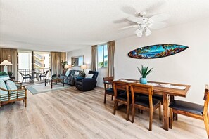 Wood floor through the entire condo