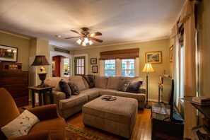 A huge sectional is big enough for the whole family.
