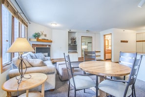 Open Floor Plan - Dining area, living area, bathroom.