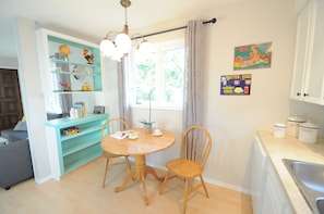 Kitchen Table and Room Divider view.