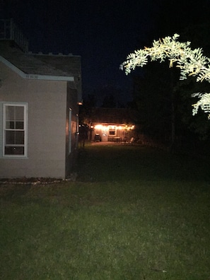 Carriage House/Patio at night