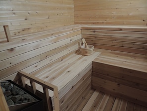 Enjoy some time in a steamy sauna to sooth your sore muscles