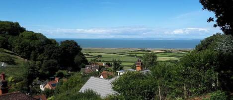 View from seating area at top of the garden