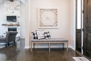 Cozy foyer with seating