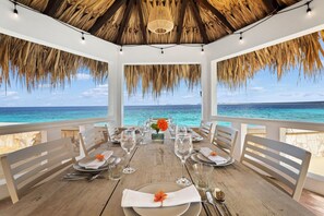 dine and relax right on the Caribbean sea