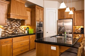 Fully stocked kitchen