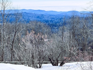 Winter view of Magic Mountain from the wrap around porch.