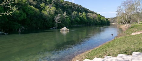 Steps allows easy entrance into river.