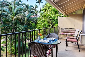 Enjoy this spacious outdoor space with a meal!