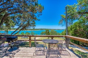 Deck overlooking the water-- right outside the front door!