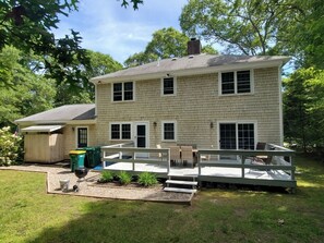 Private backyard with new furniture