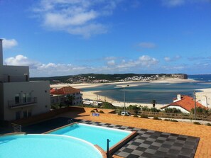 View  of beach from balcony