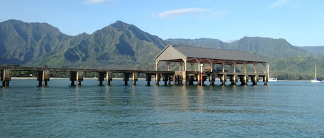 Located 1 mile down the road, is the famous Hanalei Pier!