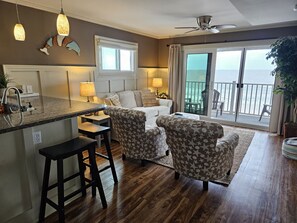 Living Room with Unobstructed Beach & Ocean View