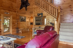 Front Door, Stairs To The Open Loft, & Hallway Looking Into The Kitchen Area