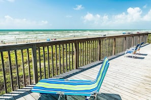 The large deck, with panoramic ocean views and tons of sunny spots to relax