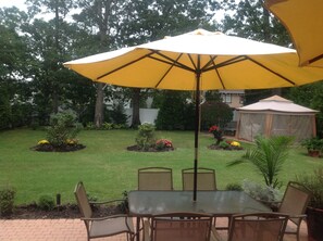 Backyard dining area