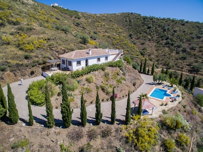 Private villa and pool set in olive and almond groves
