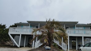 View from outside of duplex - we are on right side at top of the stairs