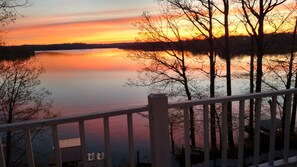 Sunset over the lake from main deck