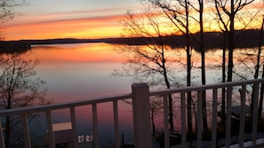 Sunset over the lake from main deck