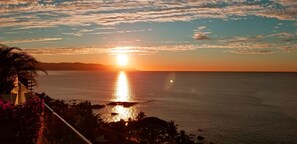 Breathtaking panoramic sunset view of South Shore from terrace