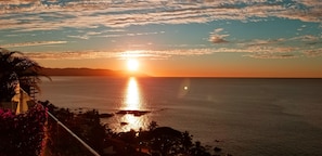 Breathtaking panoramic sunset view of South Shore from terrace