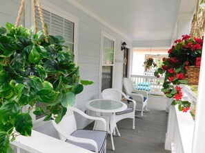 Relax on the covered front porch. 