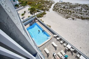 Overlooking the heated pool.