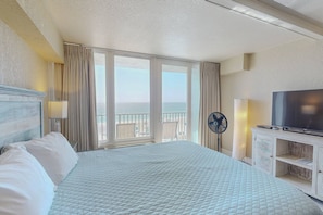 Rest easy in the king size memory foam bed, with a view!