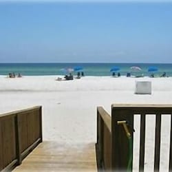Boardwalk from our pool area to beach