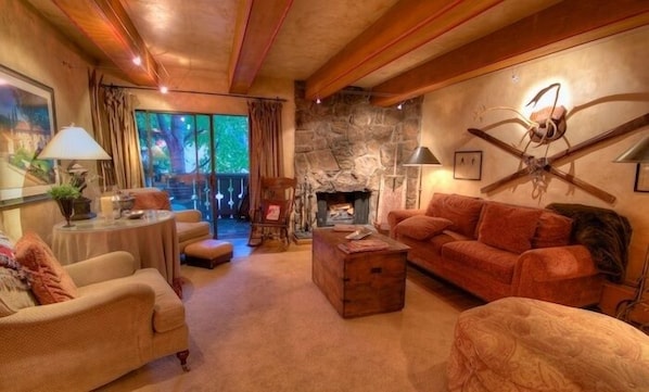 European Elegance! Wood burning fireplace, Austrian hardwood floors, balcony! 