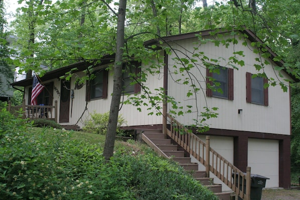 Ample parking on the side of the house.