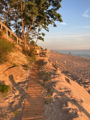 Brand new beach path off the lower deck: easy for everyone to get to the beach 