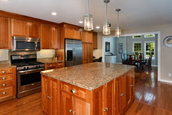 Large open kitchen for large gatherings.