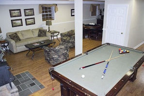 Downstairs den and pool table