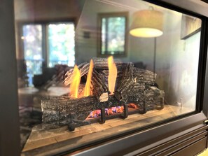 Enjoy the glowing fire day or night