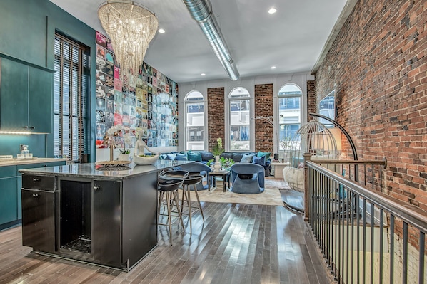 Main entry into the spacious kitchen and living room areas